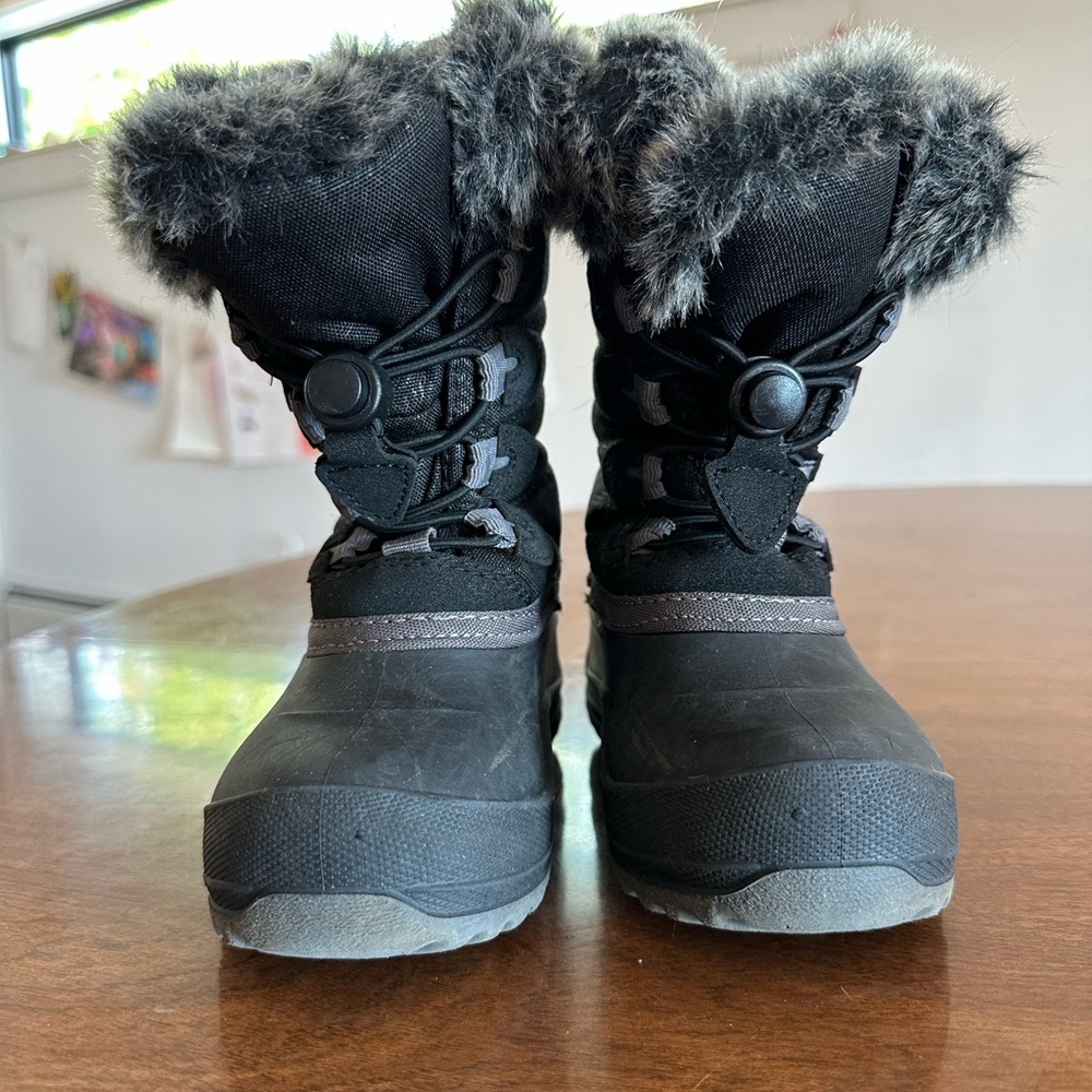 Kamik Black Kids Winter Boots with Faux Fur